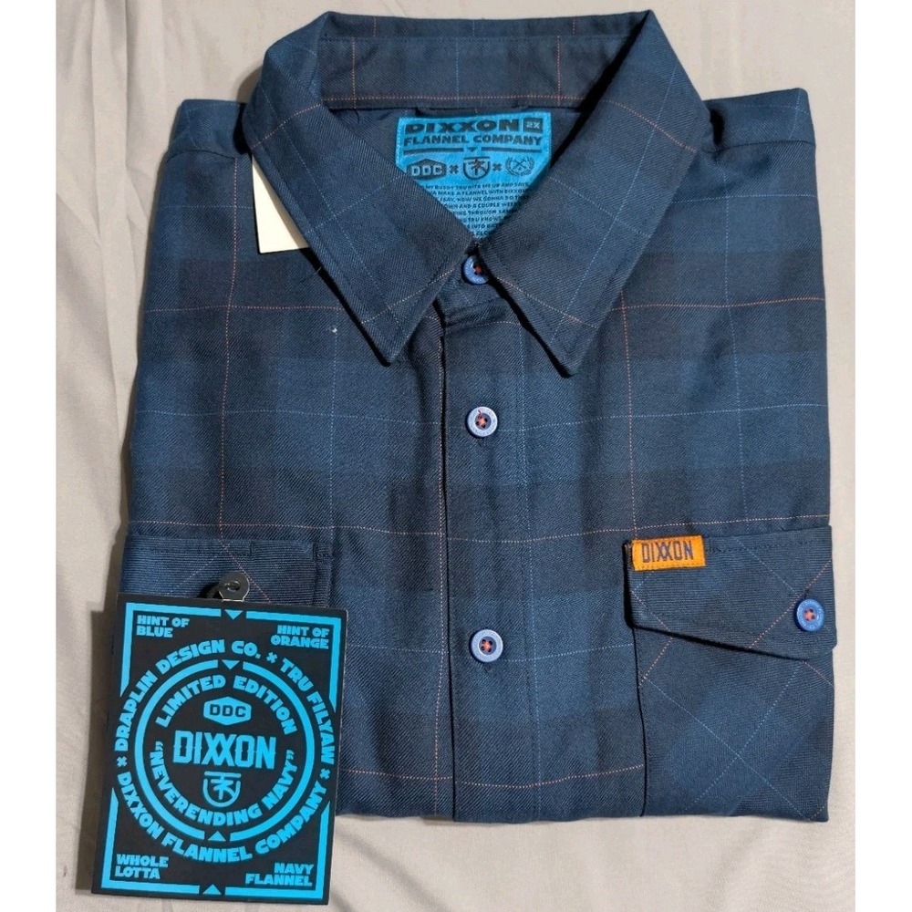 Dixxon Draplin‎ Never-Ending Navy Flannel Mens 2XL NWT Limited Edition